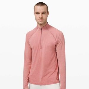 Lululemon Metal Vent 2.0 Half Zip in Misty Pink / Cherry Pink, Size L